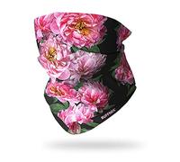 Ruffnek PINK PEONIES Multifunctional Neck warmer, Hair band, Snood Scarf for running, cycling, walking - Women