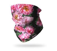 RUFFNEK Pink Peonies Snood Tube Scarf - Black/Pink