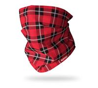 Ruffnek RED & BLACK PLAID/LUMBERJACK TARTAN Print Multifunctional Headwear Neck warmer Snood Tube - for men, women and children - One Size