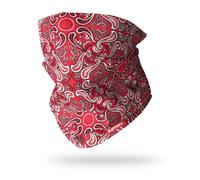 Ruffnek Red Paisley Snood Multifunctional Neck Gaiter For Work, Motorcycle, Camping And Travel