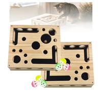 Rufftopia Cat Claw Saver, Nail File Enrichment Box Stress Free Alternative to Clippers and Grinders, Sandpaper Scratcher with 3 Balls, Scratch Puzzle Enrichment Maze Box for Indoor Use(2 Pcs)