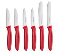 Ruffulon Paring Knife,Peeling Knife Set of 6,Vegetable Knife Small,Premium Fruit Knifes,Sharp Small Kitchen Knife Sets,Straight Edge&Serrated Knifes,Red Kitchen Paring Knives