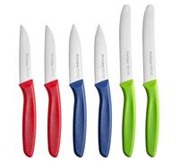 Ruffulon Paring Knife Set of 6,Vegetable Knife Small,Premium Fruit Knives,Small Kitchen Knives,Straight Edge&Serrated Knifes Kitchen Paring Knives,Green&Blue&Red