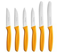 Ruffulon Paring Knives,Set of 6, Vegetable Knife Small,Premium Fruit Knives,Small Kitchen Knife Sets,Straight Edge&Serrated Knifes,Orange Kitchen Paring Knife,Dishwasher Safe