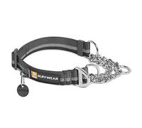 RUFFWEAR Chain Reaction Dog Collar, Martingale Dog Collar with Limited Cinch, Stainless Steel Chain, Granite Grey, 20"-26"
