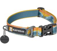 RUFFWEAR Crag Dog Collar, Medium Dog Collar with Aluminium V-Ring, Adjustable Length Pet Dog Collar, Comfortable Soft Collar, Premium Animal Collar with Dog Lead Attachment Ring, 36-51cm, Rising Wave