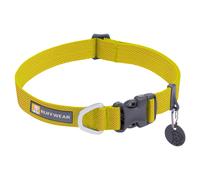 RUFFWEAR Hi & Light Dog Collar, Ultra Strong & Lightweight, Strong Tubelok Webbing, Aluminium Lead Attachment Ring & Side-Release Buckle, Stylish Neck Wear Accessory, Lichen Green (Medium, 36-51 cm)