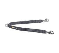 RUFFWEAR Double Track Coupler, Dog Lead Coupler For Walking Two Dogs on one Lead, Tangle Free Stretch Webbing Absorbs Shock, with Lockable Clips, Length: 30 cm - Stretches to 48cm, Granite Grey