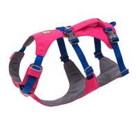 RUFFWEAR Flagline Dog Harness, Extra Small Reflective Y Shaped Dog Harness with Handle, Lightweight Adjustable Padded Dog Walking & Dog Running Harness, 3 Lead Attachments, XS, Alpenglow Pink