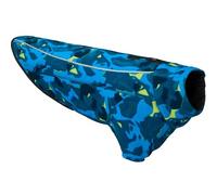 RUFFWEAR Fleece Dog Coat, Climate Changer Windproof & Fast Drying Zipped Jacket with Sleeves, for Cold Weather, Smaller Breeds, Glacier/Camo Patterned - Small (56-69cm)
