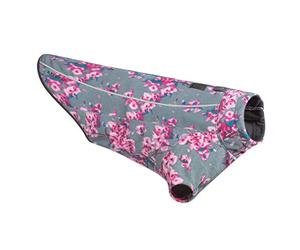 RUFFWEAR Fleece Dog Coat, Climate Changer Windproof & Fast Drying Zipped Jacket with Sleeves, for Cold Weather, Very Large Breeds, Blossom Pink/Grey - X-Large (91-107cm)
