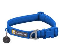 RUFFWEAR Front Range Collar, Large Dog Collar with Aluminium V-Ring, Adjustable Length Pet Dog Collar, Comfortable Soft Fabric, Animal Collar with Dog Lead Attachment Ring, 51-66cm, Blue Pool