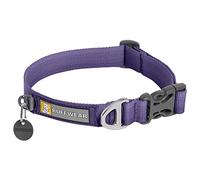 RUFFWEAR Front Range Dog Collar, Strong Tubelok Webbing, Aluminium Lead Attachment Ring & Side-Release Buckle, Bright Everyday Stylish & Durable Neck Wear Accessory, Purple Sage (Small, 28-36 cm)