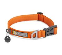 RUFFWEAR Front Range Dog Collar, Strong Tubelok Webbing, Aluminium Lead Attachment Ring & Side-Release Buckle, Bright Everyday Stylish & Durable Neck Wear Accessory, Campfire Orange (Small, 28-36 cm)