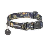 RUFFWEAR Front Range Medium Dog Collar, Pet Dog Collar with Aluminum V-ring Dog Lead Attachment, Comfortable & Strong with Side Buckle & Webbing for Dog Walking, Size M (36-51cm), Deep Jungle
