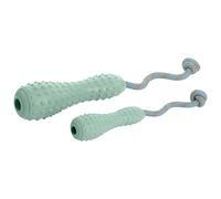 RUFFWEAR Gourdo Dog Toy, Interactive Tug Game, Resilient Natural Rubber Throw/Catch Toy with Kernmantle Rope Lanyard, Indoor/Outdoor Boredom Breaker Chew Safe Device, Sage Green, Small