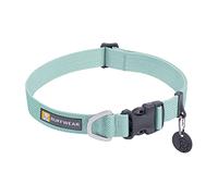 RUFFWEAR Hi & Light Dog Collar, Ultra Strong & Lightweight, Strong Tubelok Webbing, Aluminium Lead Attachment Ring & Side-Release Buckle, Stylish Neck Wear Accessory, Sage Green (Small, 28-36 cm)