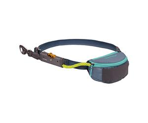 RUFFWEAR Hitch Hiker Dog Leash, Stowable Portable Strap Lead, Adjustable Hands-Free Waist Worn or Hand Held Long Tether, with Pouch Bag, Camping Hitch-lock & Crux Clip Brake, Slate Blue (One Size)
