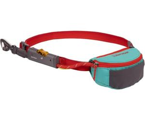 RUFFWEAR Hitch Hiker Dog Leash, Stowable Portable Strap Lead, Adjustable Hands-Free Waist Worn or Hand Held Long Tether, with Pouch Bag, Camping Hitch-lock & Crux Clip Brake, Aurora Teal (One Size)