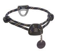 Ruffwear Knot-a-Collar Medium Dog Collar, Climbing Rope Reflective Pet Dog Collar with Aluminum V-ring Dog Lead Attachment, Adjustable & Strong for Dog Walking, Size M (36-50cm), Obsidian Black