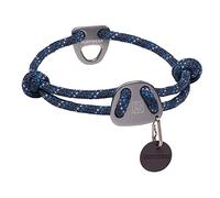 RUFFWEAR Knot-a-Collar, Reflective Adjustable Rope Dog Collar, 20"-26", Blue Moon