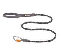 RUFFWEAR Knot-a-Leash, Reflective Rope Dog Lead with Locking Carabiner, 5ft (1.5m) Long, 7mm Thick, Obsidian Black