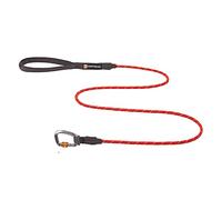 RUFFWEAR Knot-a-Leash, Reflective Rope Dog Lead with Locking Carabiner, 5ft (1.5m) Long, 7mm Thick, Red Sumac