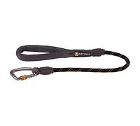 RUFFWEAR Knot-a-Long Leash, 30 Inch (0.76m) Short Length Strong Reflective Rope Dog Lead to Keep Your Dog Close. With Comfortable Padded Handle and Secure Locking Carabiner, Obsidian Black