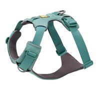 RUFFWEAR Medium Dog Harness, Front Range, Reflective, Padded, Adjustable, 2 Lead Attachments, Size M, River Rock Green