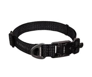 Ruffwear Ridgeline Heavy Duty Dog Collar, Soft & Comfortable Reflective Pet Collar, Adjustable & Lightweight with Aluminum V-ring for Dog Lead, Obsidian Black, Size Large 51-66cm
