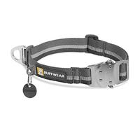 RUFFWEAR - Top Rope Dog Collar, Reflective Collar with Metal Buckle for Everyday Use, Granite Grey, 14"-20"