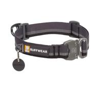 Ruffwear Top Rope Medium Dog Collar, Reflective Pet Dog Collar with Aluminum V-ring Dog Lead Attachment & Metal Buckle, Comfortable & Strong Webbing for Dog Walking, Size M (36-51cm), Basalt Grey