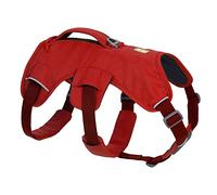 RUFFWEAR Web Master Dog Harness, Padded, Anti-escape Dog Harness with lifting Handle for Everyday Adventures, 2 Lead Attachments, Size: Small (56-69 cm), Red Sumac
