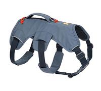 RUFFWEAR Web Master Dog Harness, Padded, Multi-use, Anti-escape Dog Harness with lifting Handle for Everyday Adventures, 2 Lead Attachments, Size: XX-Small (33-43 cm), Slate Blue
