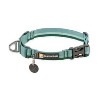 RUFFWEAR Web Reaction Collar, Large Dog Collar, Adjustable Martingale Collar with Aluminium V-Ring & Side Release, Fabric Reflective Dog Collar with Tubelock Webbing, 51-58cm, River Rock Green