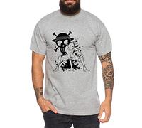 Ruffy Angry Gear Zoro One Manga Men's 2 Luffy T-Shirt Anime Piece, Farbe2:Heather Grey, Größe2:XX-Large