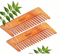 Rufiys Neem Wooden Comb for Women Men & Kids | Neem Wood Comb for Hair Growth | Wide Tooth Detangle Hair comb | Dandruff Comb