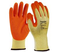 RUFTUF 24 Pairs Latex Coated Orange Rubber Work Gloves Mens Safety Builders Gardening (Medium) M (Pack of 48)