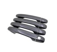 Rufutle Car Door Handle Cover for Subaru Legacy BN BS 2015-2019, ABS Black Carbon Fiber Door Handle Cover Stickers Trim