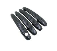 Rufutle Car Door Handle Cover for Toyota Highlander Kluger XU40 40 2008-2013, ABS Glossy Black Carbon Fiber Chrome Car Door Handles Cover Trim