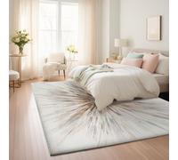 Rug 100 x 150 cm Washable, Grey Modern Abstract Radiating Lines Non-Slip Area Rugs for Living Room, Decorative Floor Carpet for Bedroom Room Office Holiday Decor