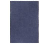 Rug 160x230 cm Blue Cotton Heavy Rope Woven Soft Decorative Area Mat for Living.