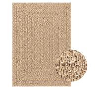 Rug 160x230 cm Brown Polypropylene Jute Look Indoor Outdoor Durable Mat Easycare