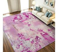 Rug 60 x 90 cm Abstract - Soft Non Slip Washable Low Pile Rugs for Bedroom Floor Mat, Office Decor - Watercolor Mottled Art Carpet Purple