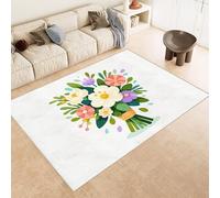 Rug 60x120 cm Faux Cashmere Bright Pattern Bouquet Creativity 3D Print Anti-Slip Stain-Resistant Machine/Vacuum Washable Rugs for Living Room Hallway Breakfast Nook Heritage Home Under the Table