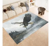 Rug 60x120 cm Faux Cashmere Bright Pattern Eagle Flying Sky 3D Print Anti-Slip Stain-Resistant Machine/Vacuum Washable Rugs for Living Room Hallway Breakfast Nook Heritage Home Under the Table