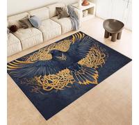 Rug 60x120 cm Faux Cashmere Bright Pattern Eagle Totem Wings 3D Print Anti-Slip Stain-Resistant Machine/Vacuum Washable Rugs for Living Room Hallway Breakfast Nook Heritage Home Under the Table