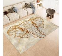 Rug 60x120 cm Faux Cashmere Bright Pattern Elephant Lines 3D Print Anti-Slip Stain-Resistant Machine/Vacuum Washable Rugs for Living Room Hallway Breakfast Nook Heritage Home Under the Table