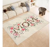 Rug 60x120 cm Faux Cashmere Bright Pattern Mom Flowers Leaves 3D Print Anti-Slip Stain-Resistant Machine/Vacuum Washable Rugs for Living Room Hallway Breakfast Nook Heritage Home Under the Table