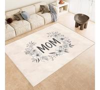 Rug 60x120 cm Faux Cashmere Bright Pattern Mom Flowers Leaves 3D Print Anti-Slip Stain-Resistant Machine/Vacuum Washable Rugs for Living Room Hallway Breakfast Nook Heritage Home Under the Table